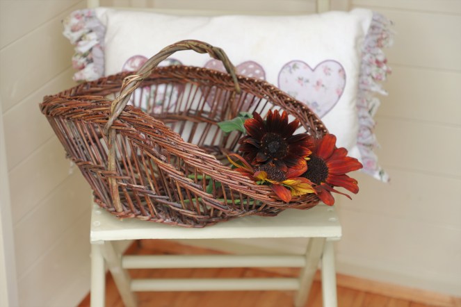 basket of sunflowers
