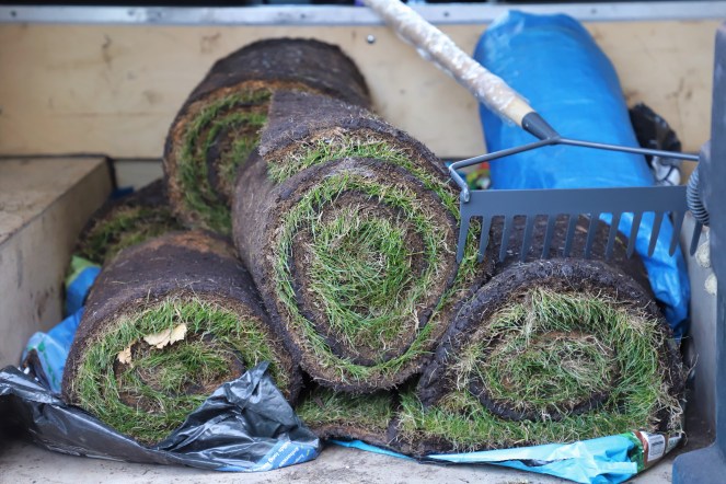 rolls of turf